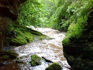 View of gorge in river