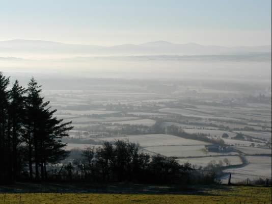 A misty valley