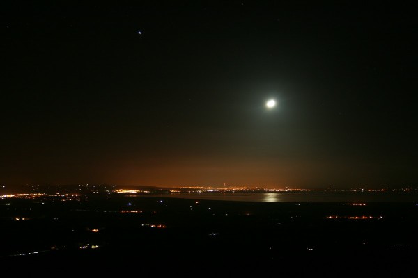 The moon over Lough Foyle