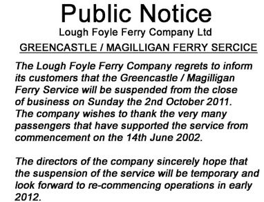 No more Ferry