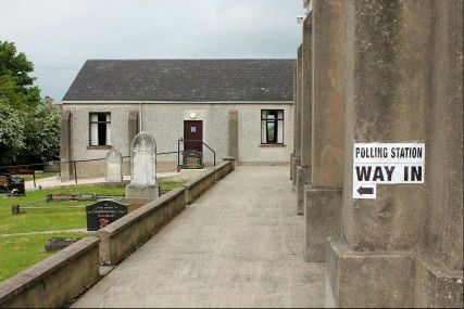A rural polling station in the Roe Valley