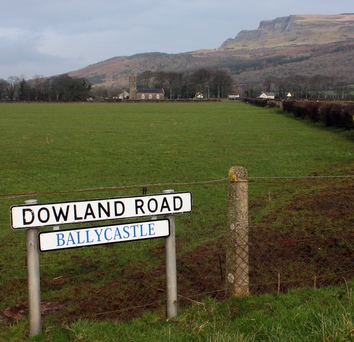The townland sign for Ballycastle
