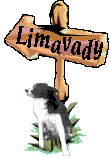 Limavady signpost with a collie