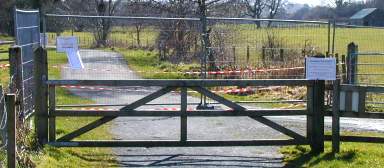 The closed entrance to the Country Park