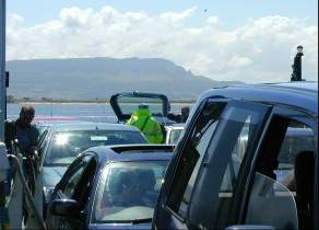 On the ferry