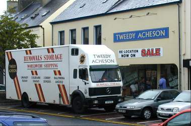 The shop and a furniture van
