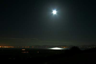 The moon over Lough Foyle