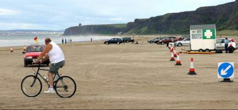 Traffic on Benone Beach