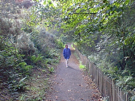 Meg on the path