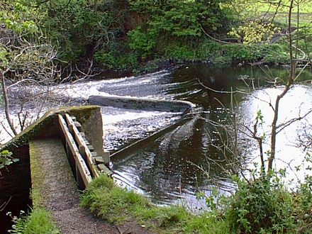 The old weir, now badly repaired in the Roe Valley Country Park