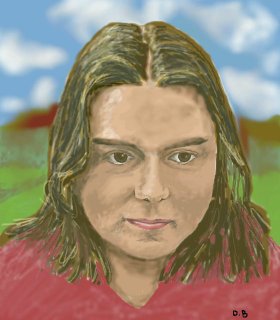 Girl with landscape